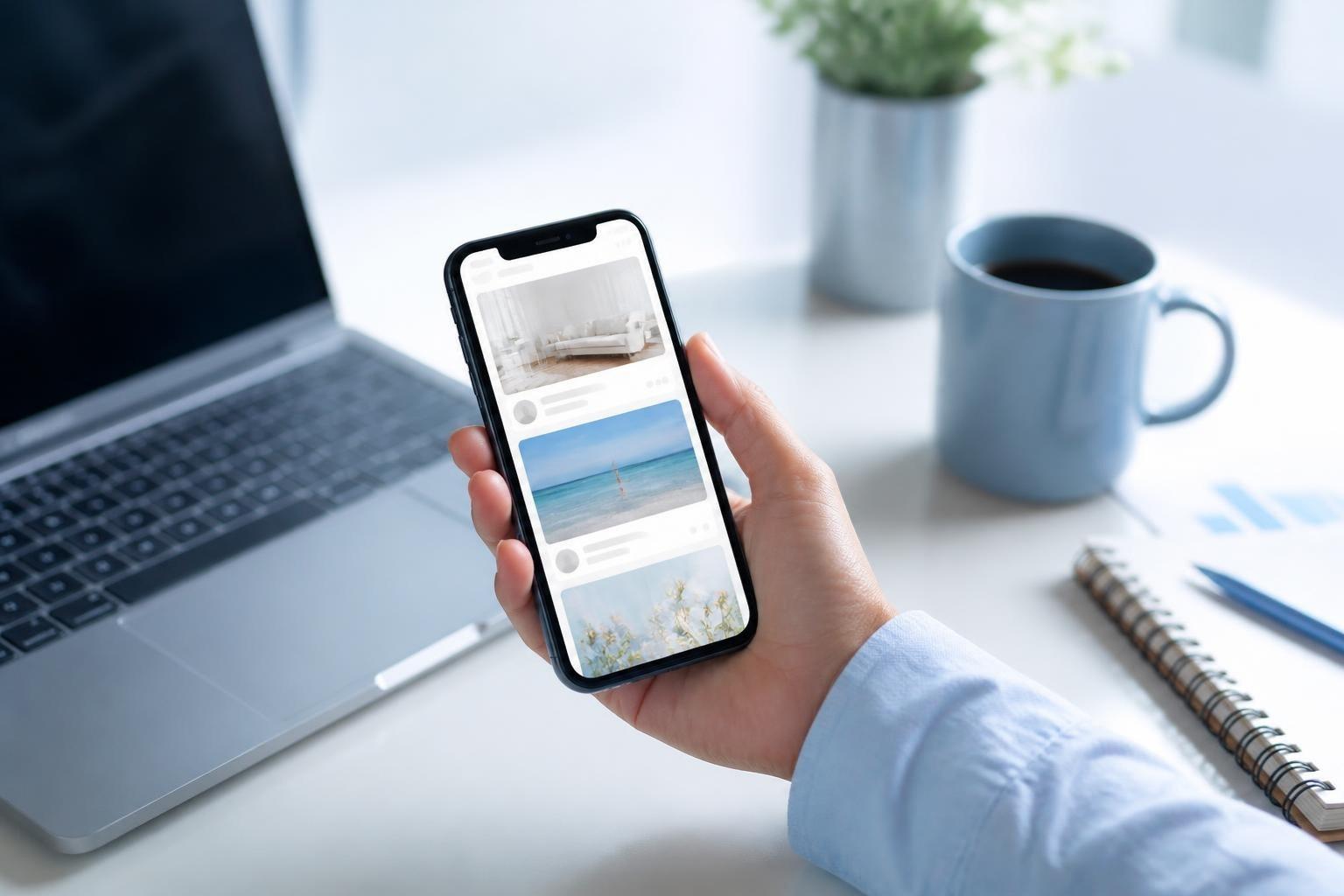 スマートフォンでSNSを確認しているイメージ